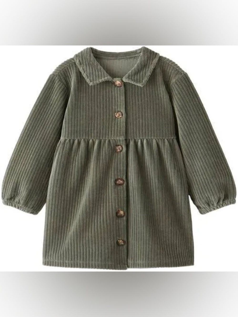 Zara Baby Olive Green Corduroy Button-Front Kids Dress Jacket 9-12 Month